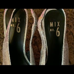 Mix No 6 Dress Silver Dimos Sling Back Heel sz 7.5